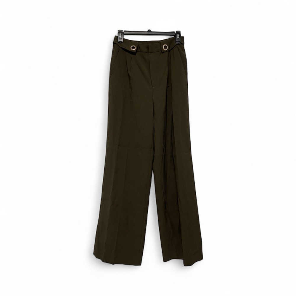 MOTF Olive Green Wide Leg Tailored Pants Trousers | Size S | NWT - Picture 6 of 15